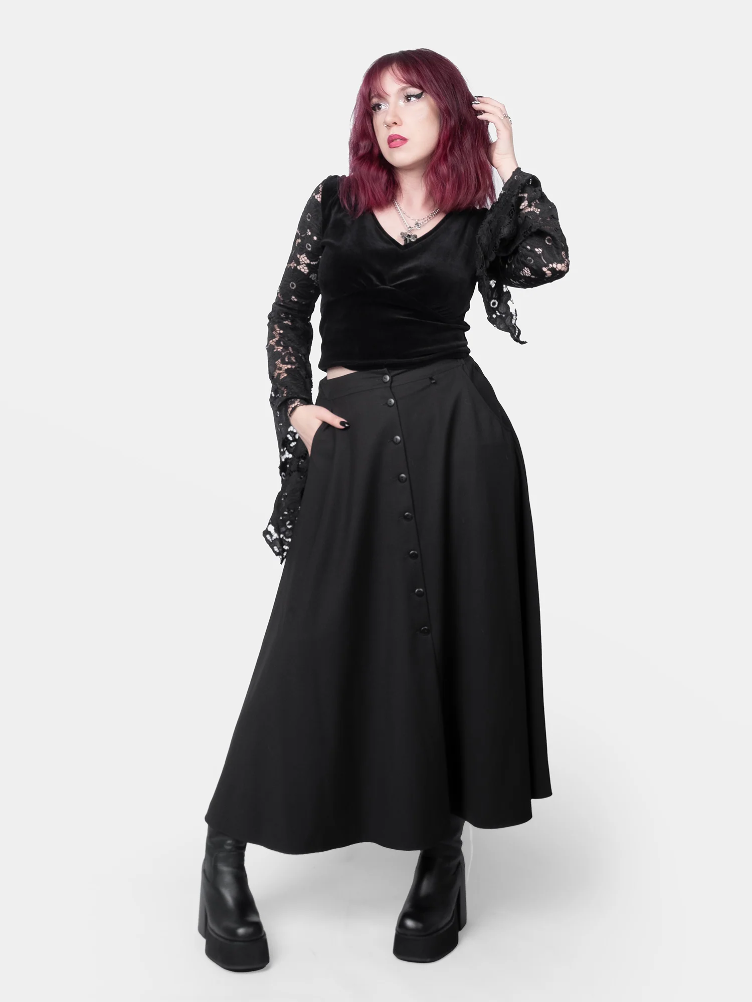 Spódnica maxi na guziki Beatrice - Image 8