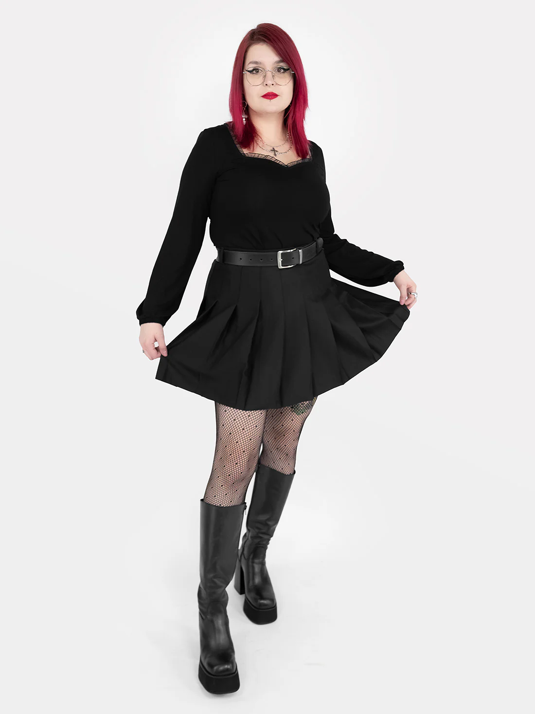Czarna tennis skirt ze szlufkami - Image 10