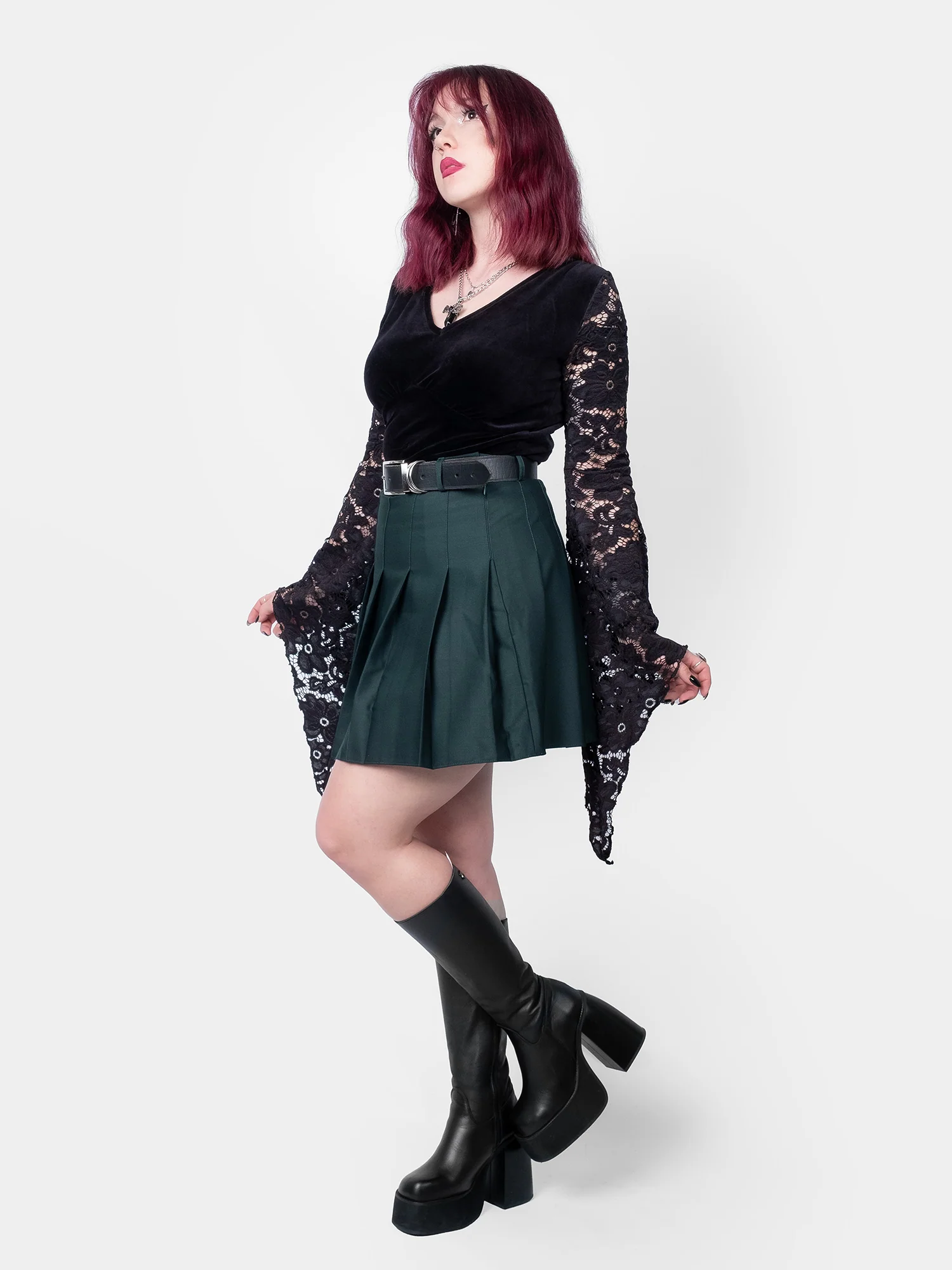 Ciemnozielona tennis skirt - Image 3
