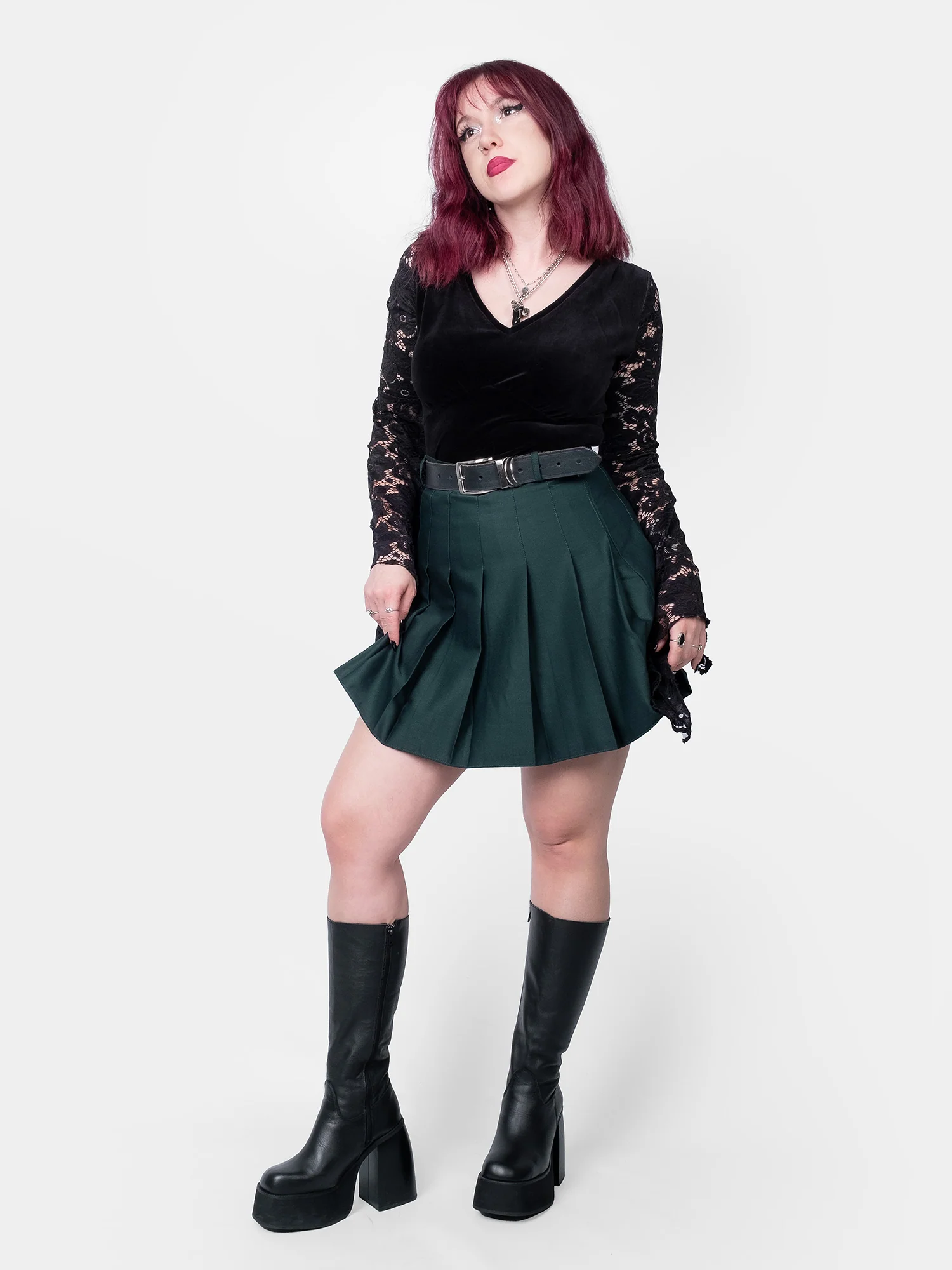 Ciemnozielona tennis skirt - Image 4