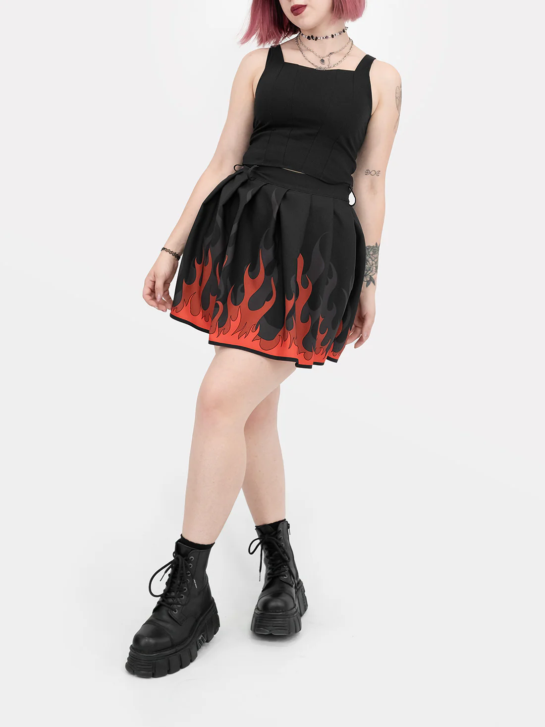 Ember Plisowana spódnica w płomienie - Image 7