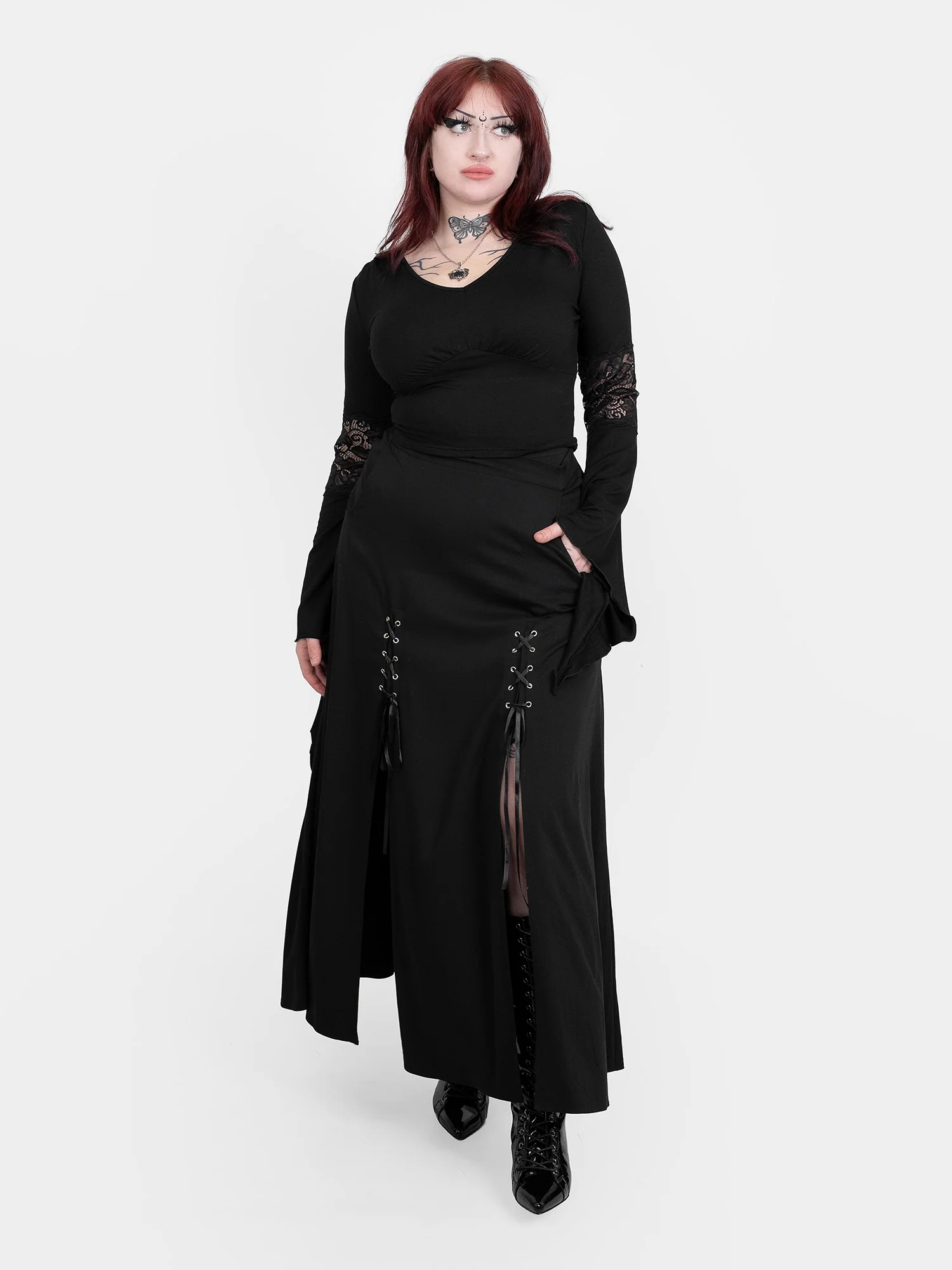 Spódnica midi z wiązaniem Lacrimosa - Image 11