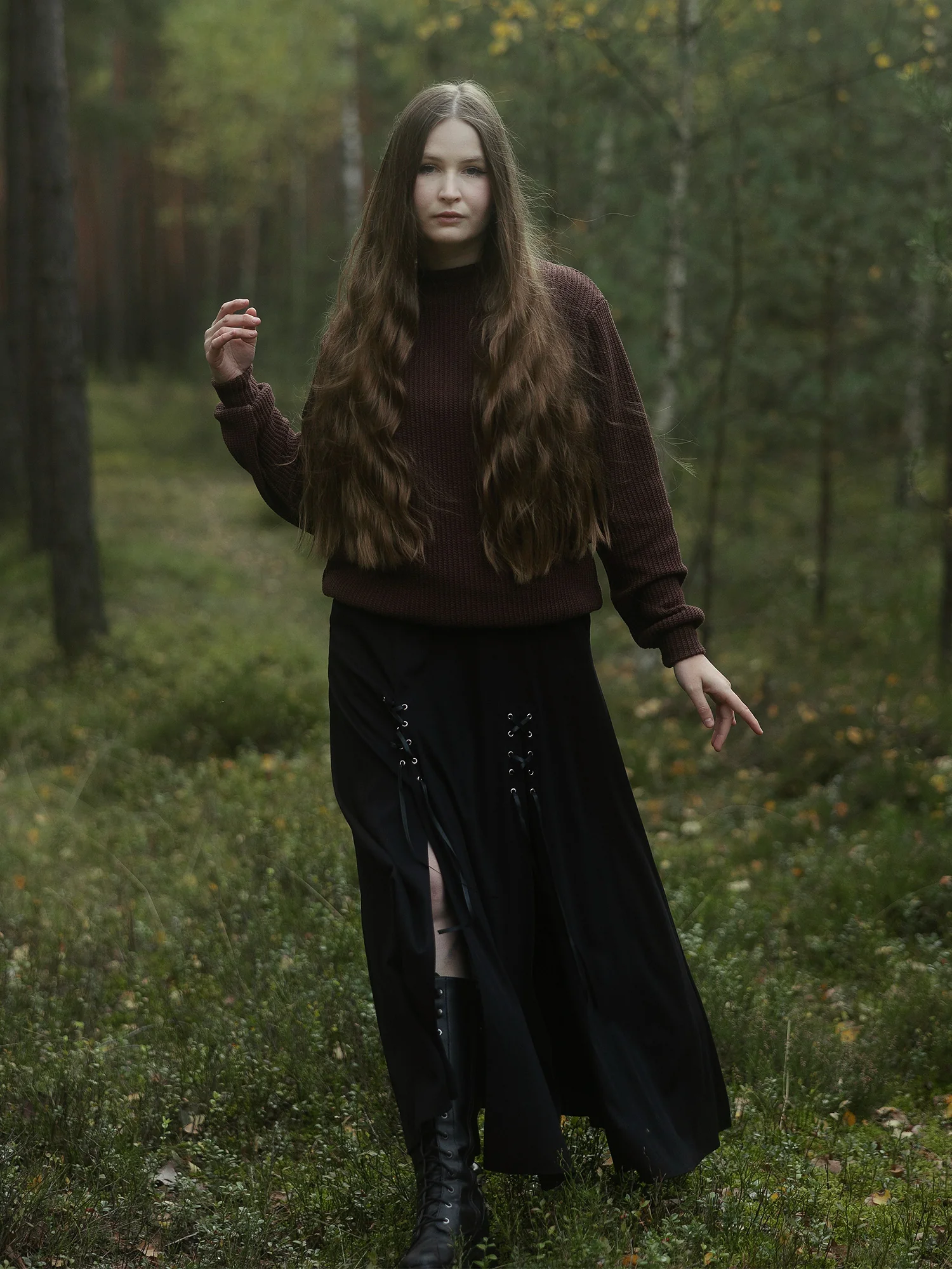 Spódnica midi z wiązaniem Lacrimosa - Image 12