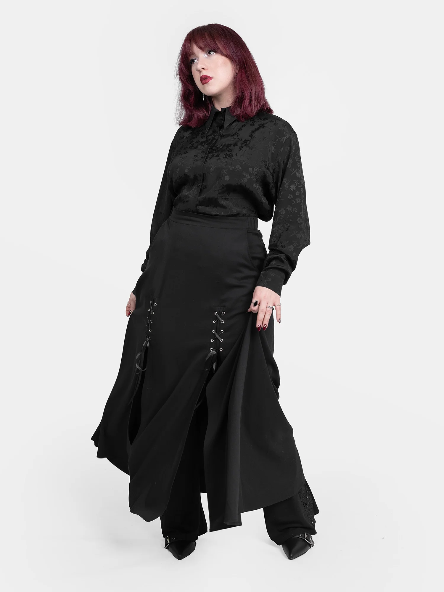 Spódnica midi z wiązaniem Lacrimosa - Image 13