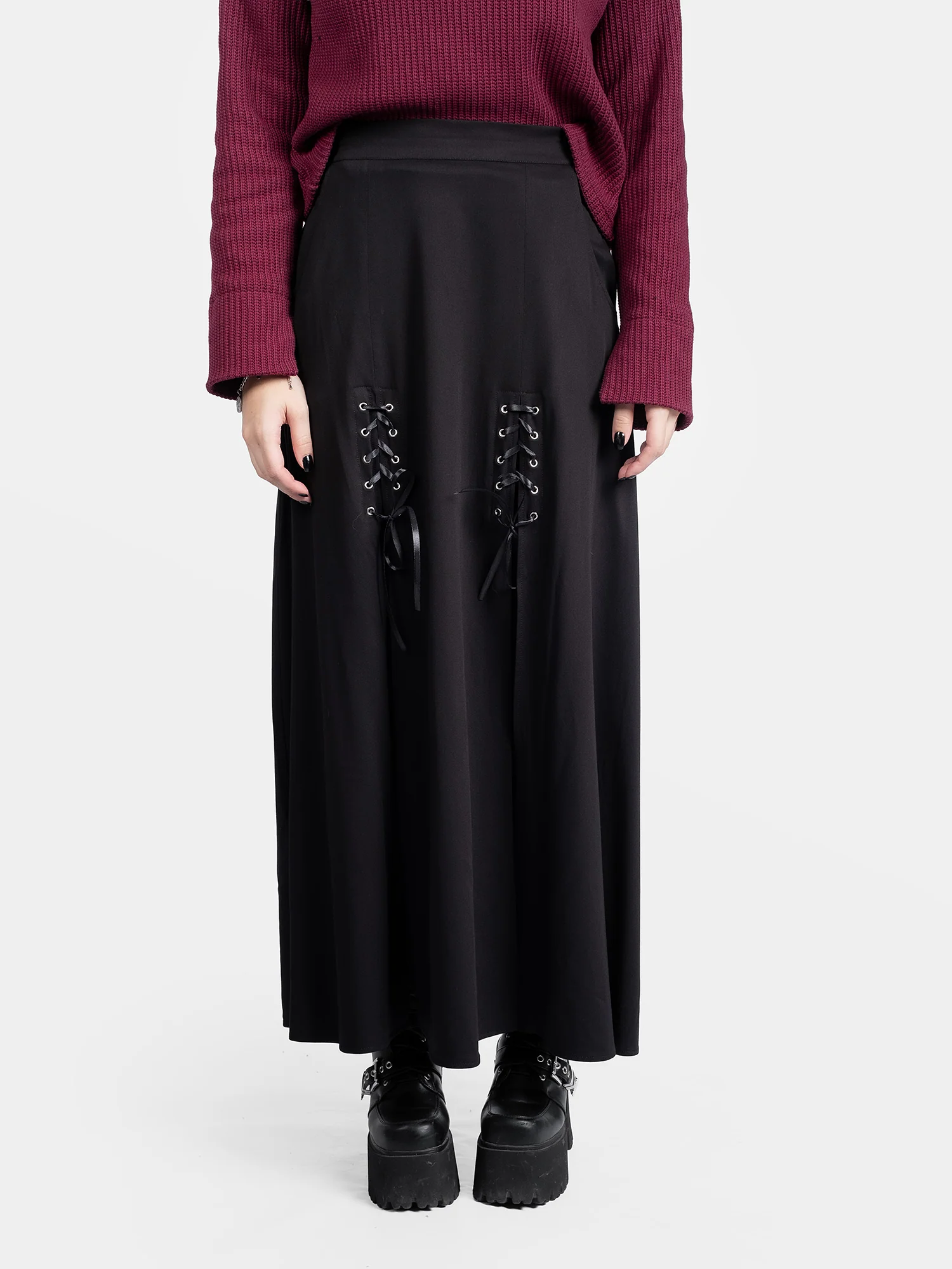 Spódnica midi z wiązaniem Lacrimosa - Image 14