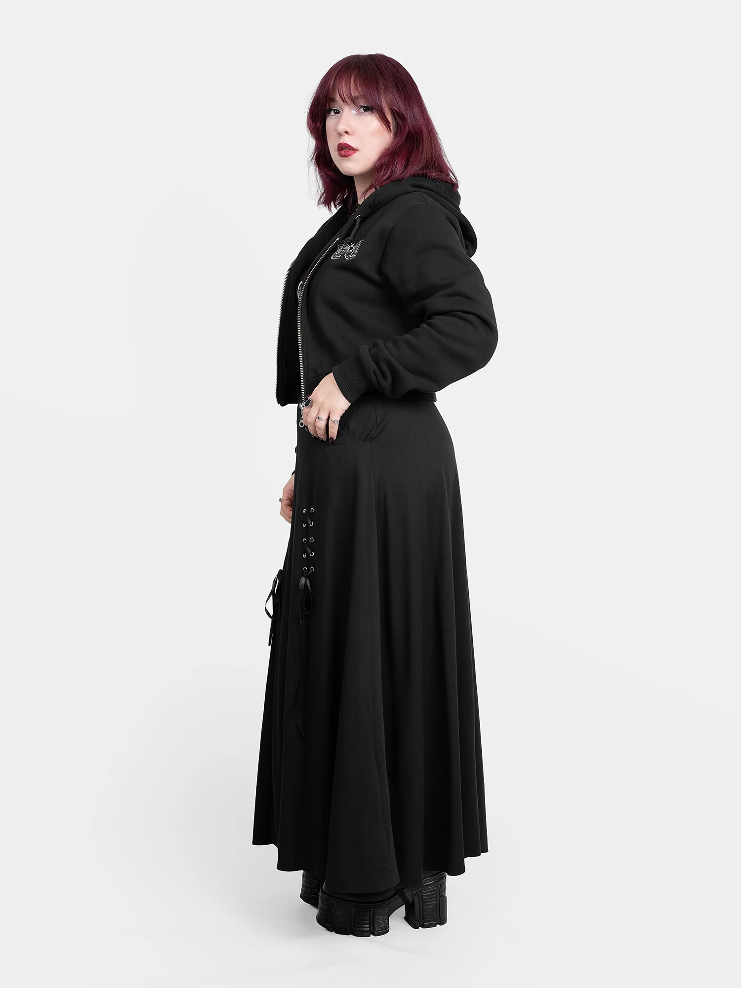 Spódnica midi z wiązaniem Lacrimosa - Image 16