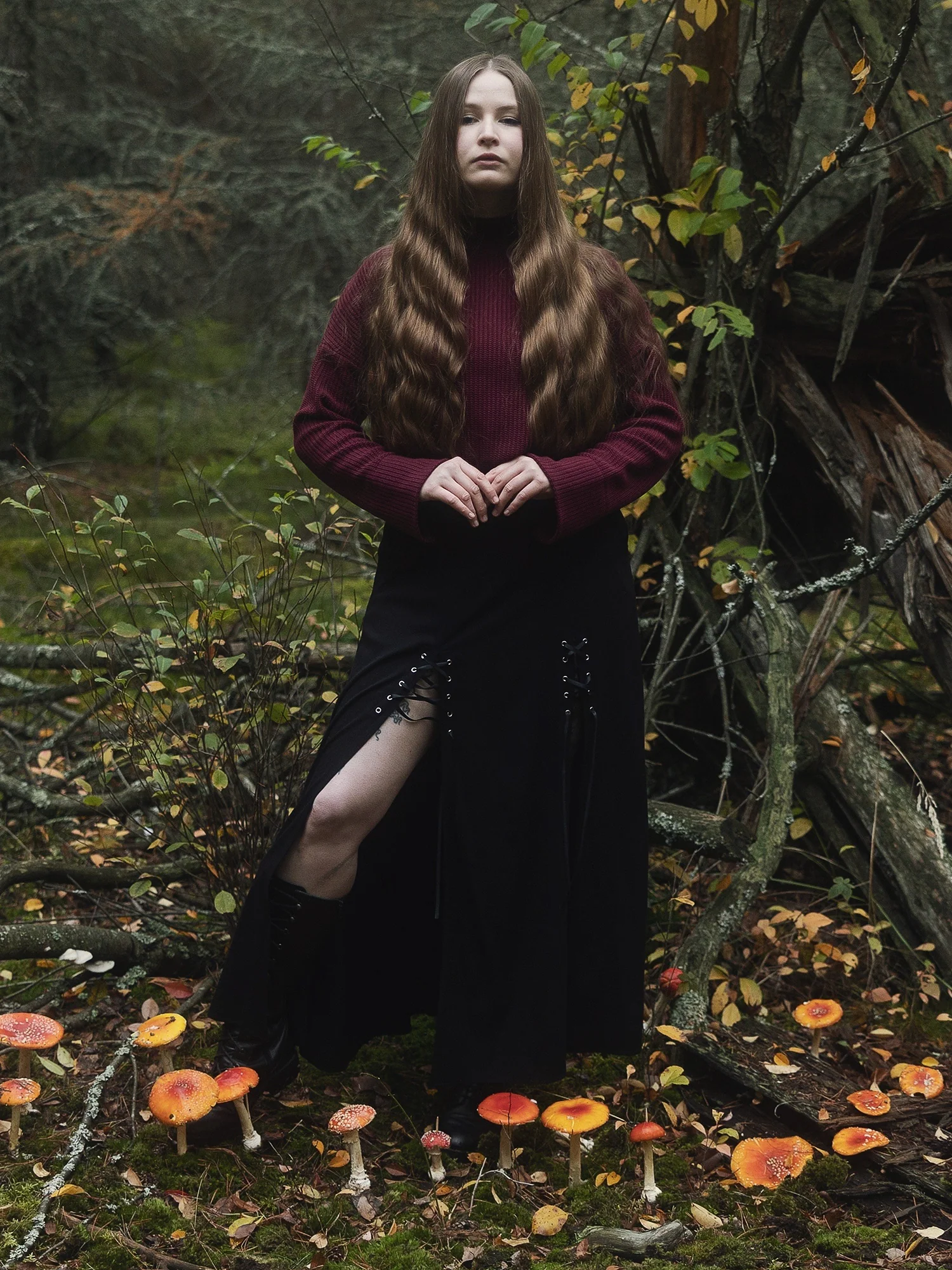 Spódnica midi z wiązaniem Lacrimosa - Image 18
