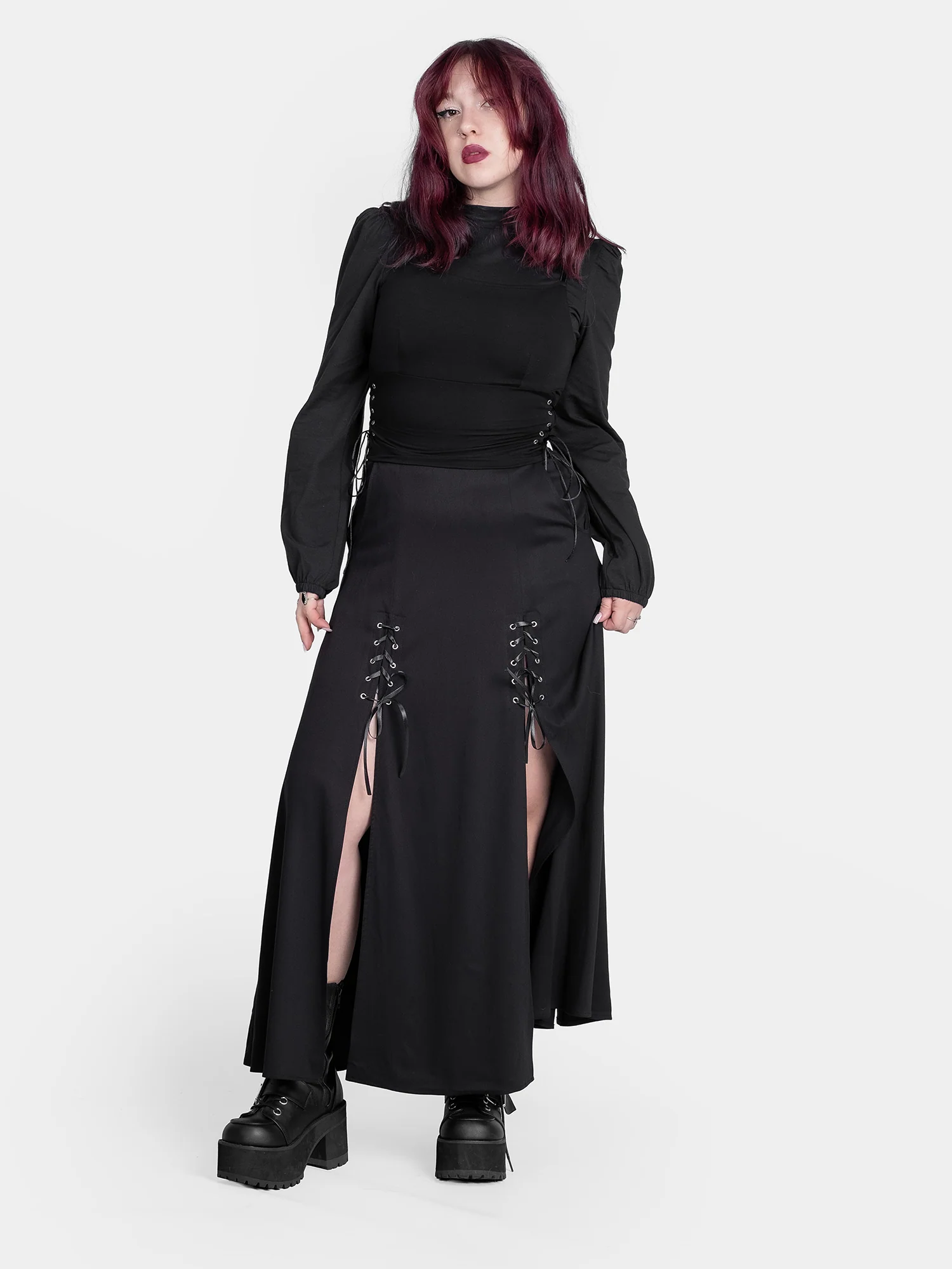 Spódnica midi z wiązaniem Lacrimosa - Image 20