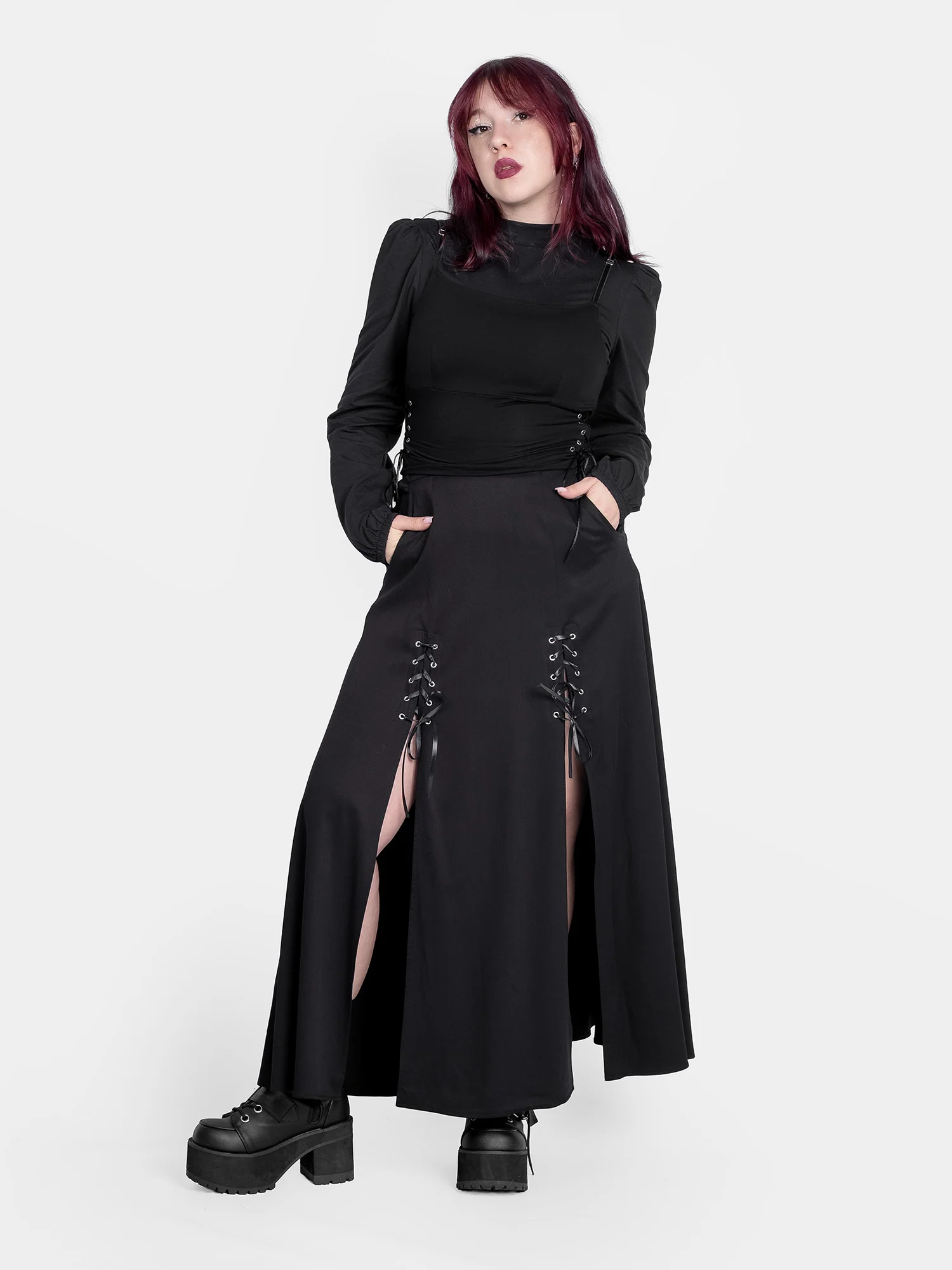 Spódnica midi z wiązaniem Lacrimosa - Image 4