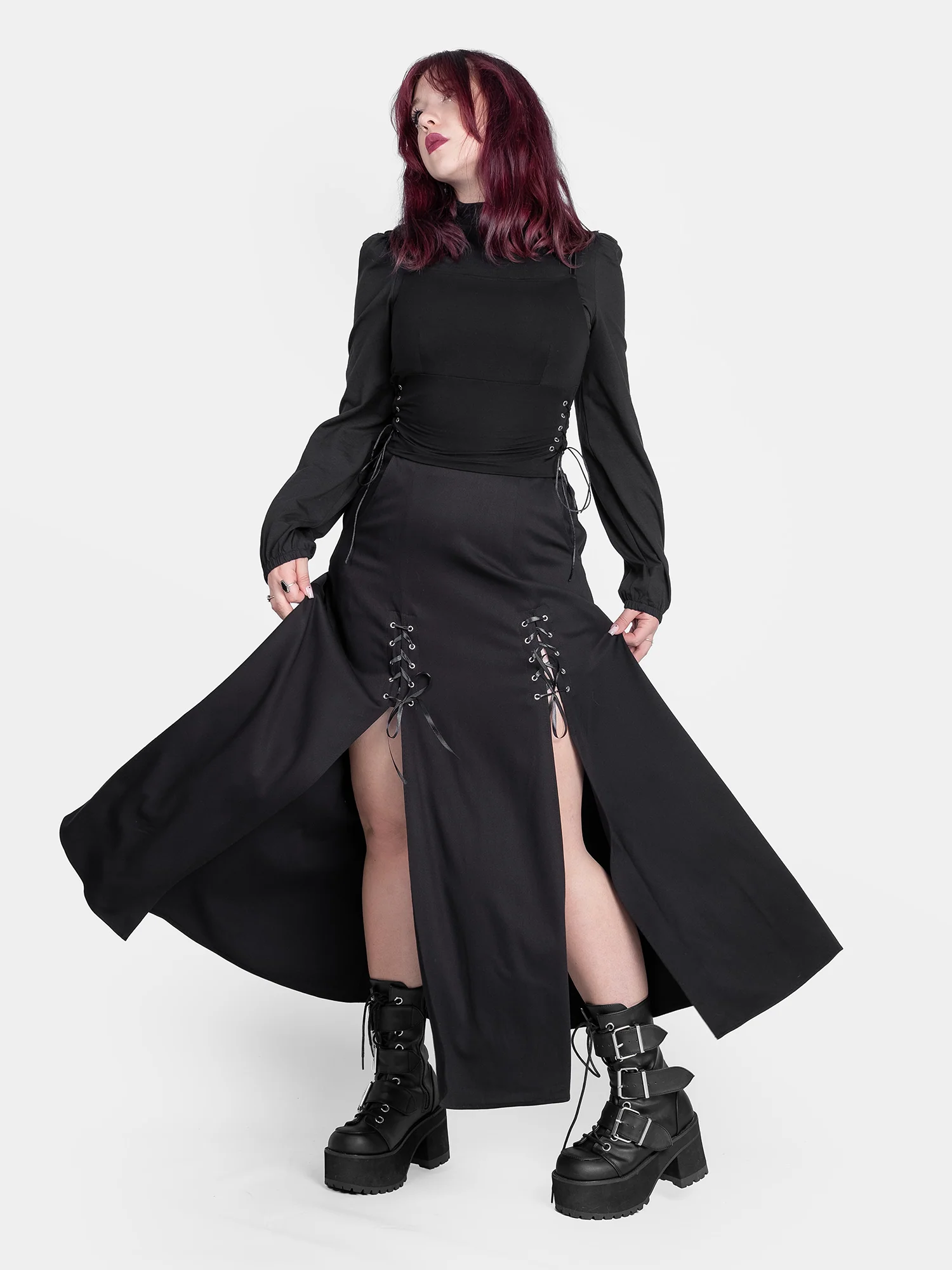 Spódnica midi z wiązaniem Lacrimosa - Image 5
