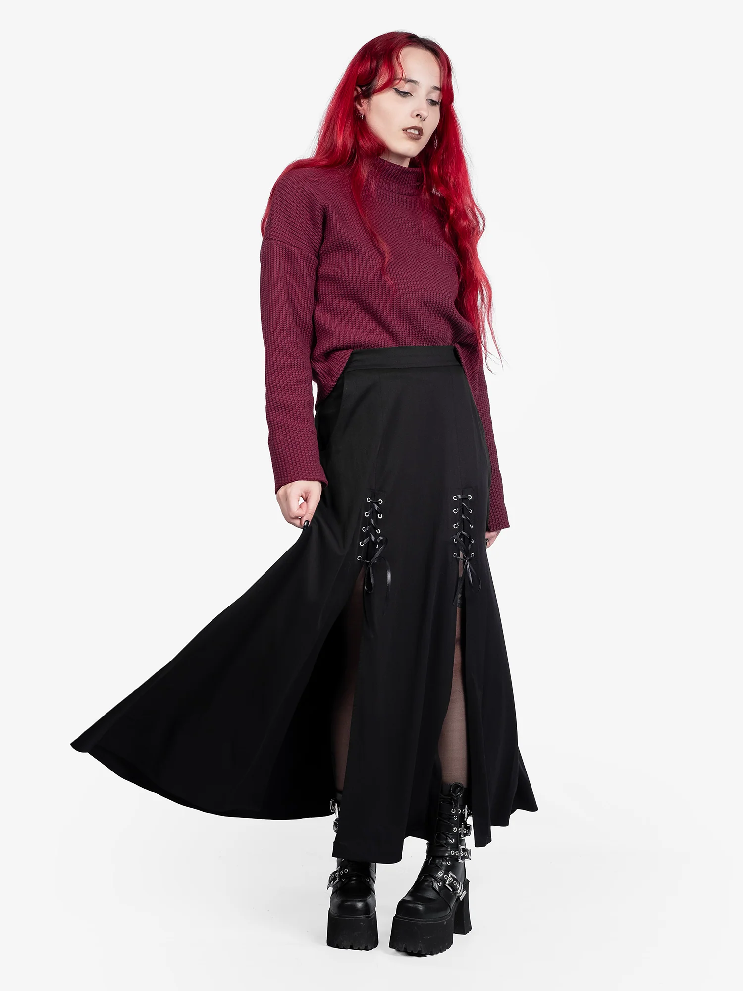 Spódnica midi z wiązaniem Lacrimosa - Image 6