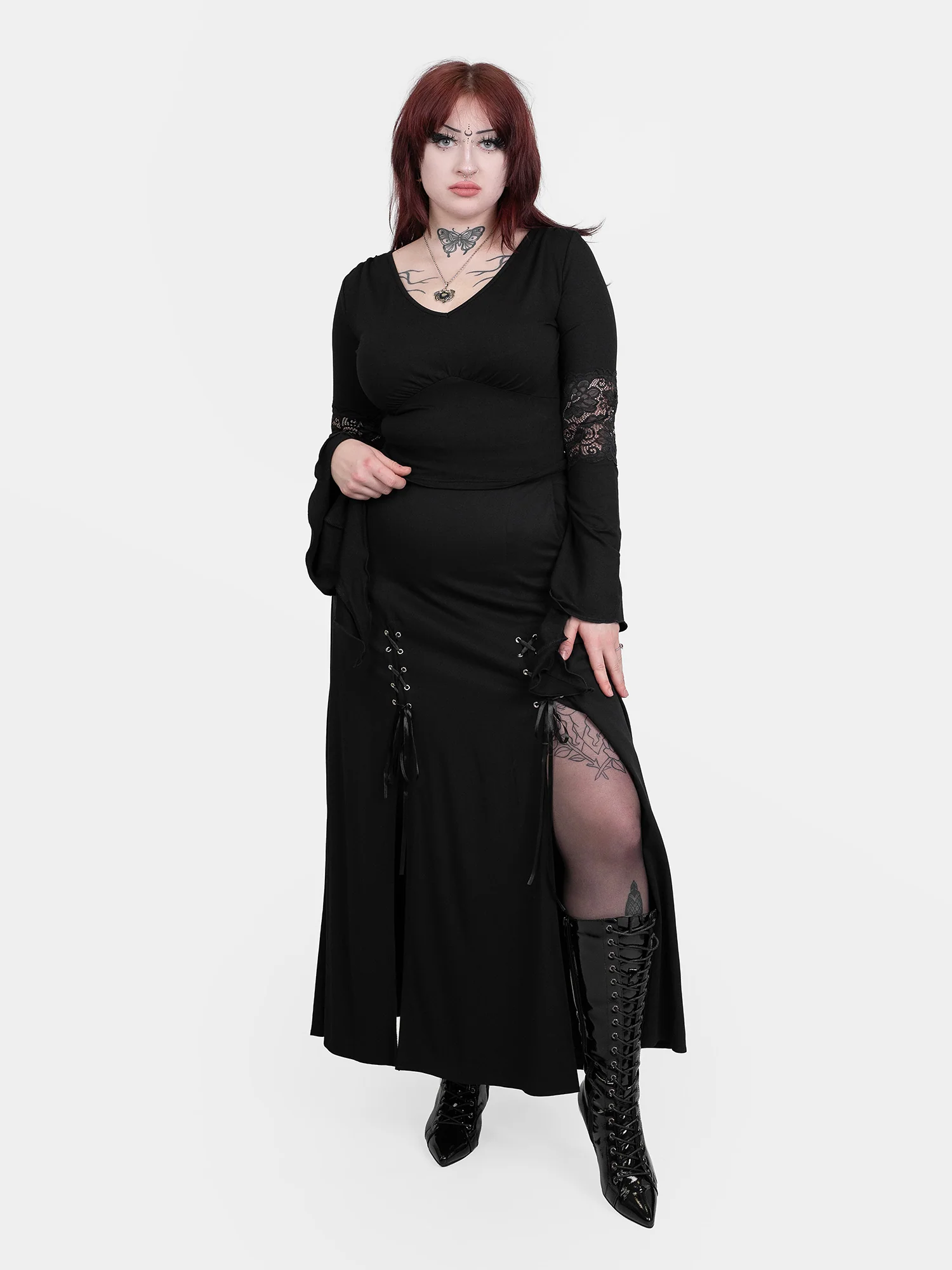 Spódnica midi z wiązaniem Lacrimosa - Image 7