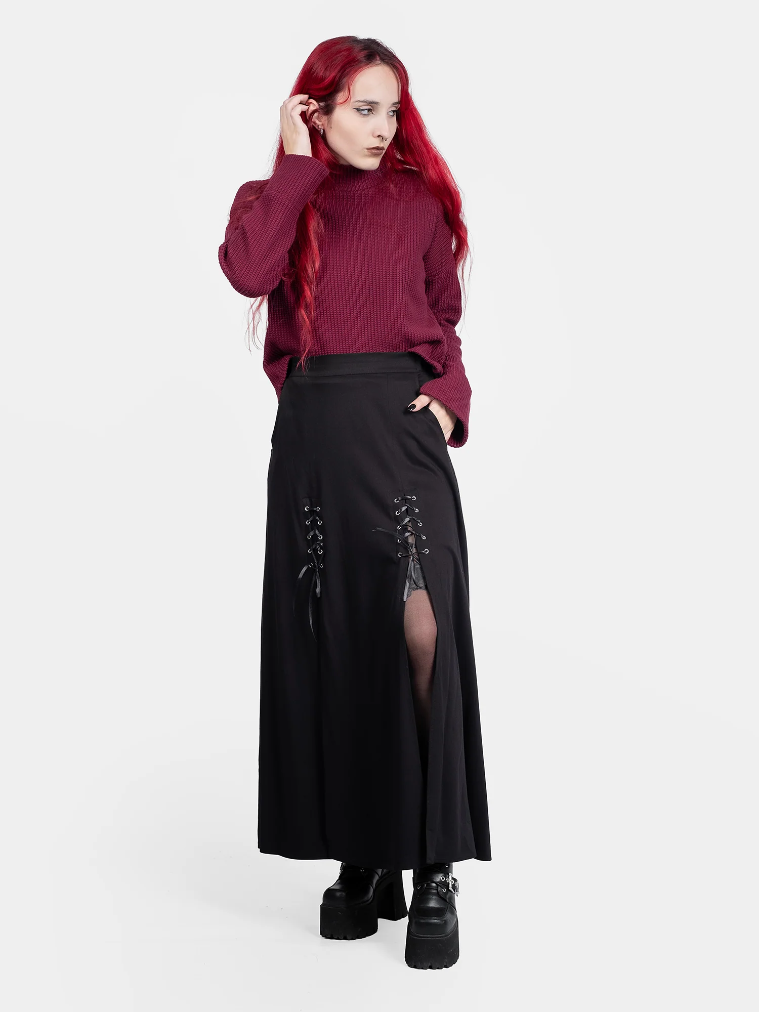 Spódnica midi z wiązaniem Lacrimosa - Image 8