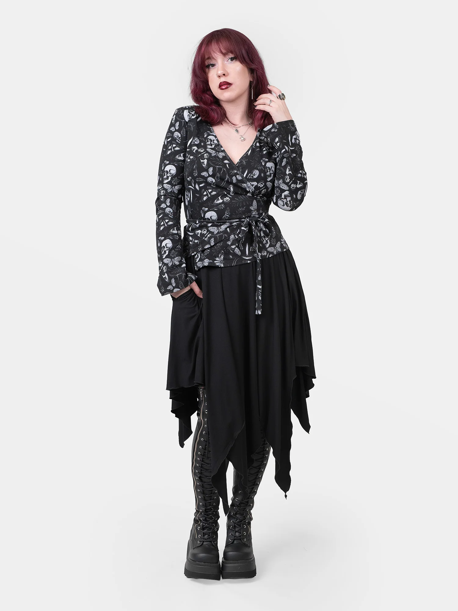 Bluzka wrap z rozszerzanymi rękawami Moonveil - Image 6