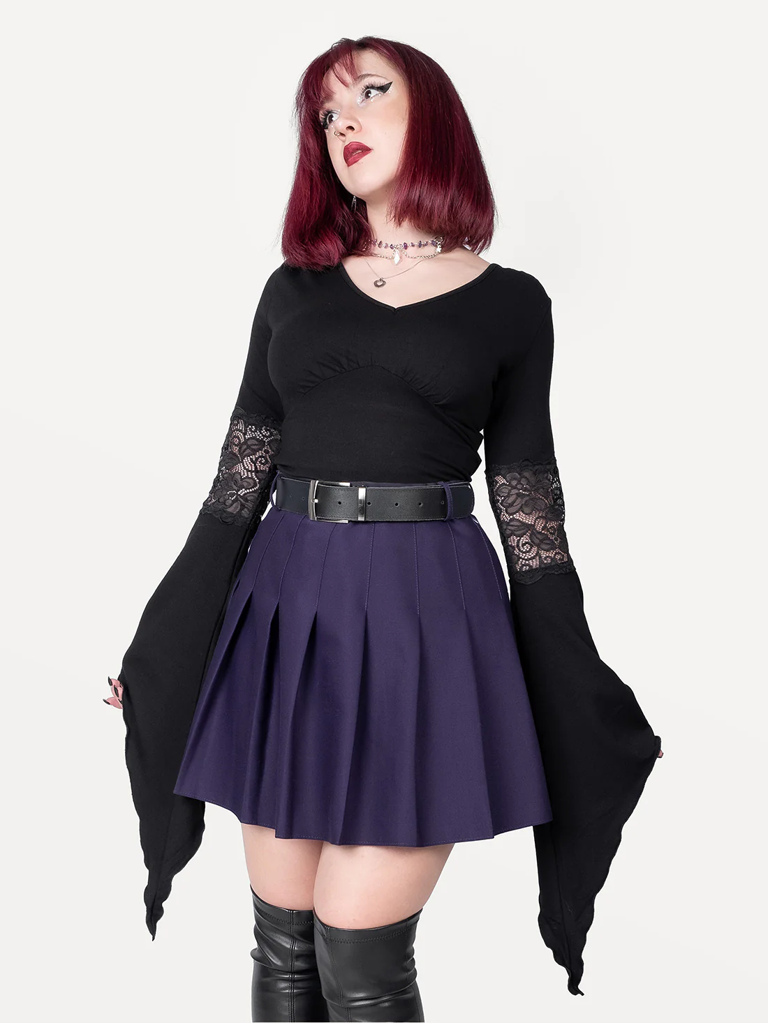 Fioletowa tennis skirt ze szlufkami - Image 4