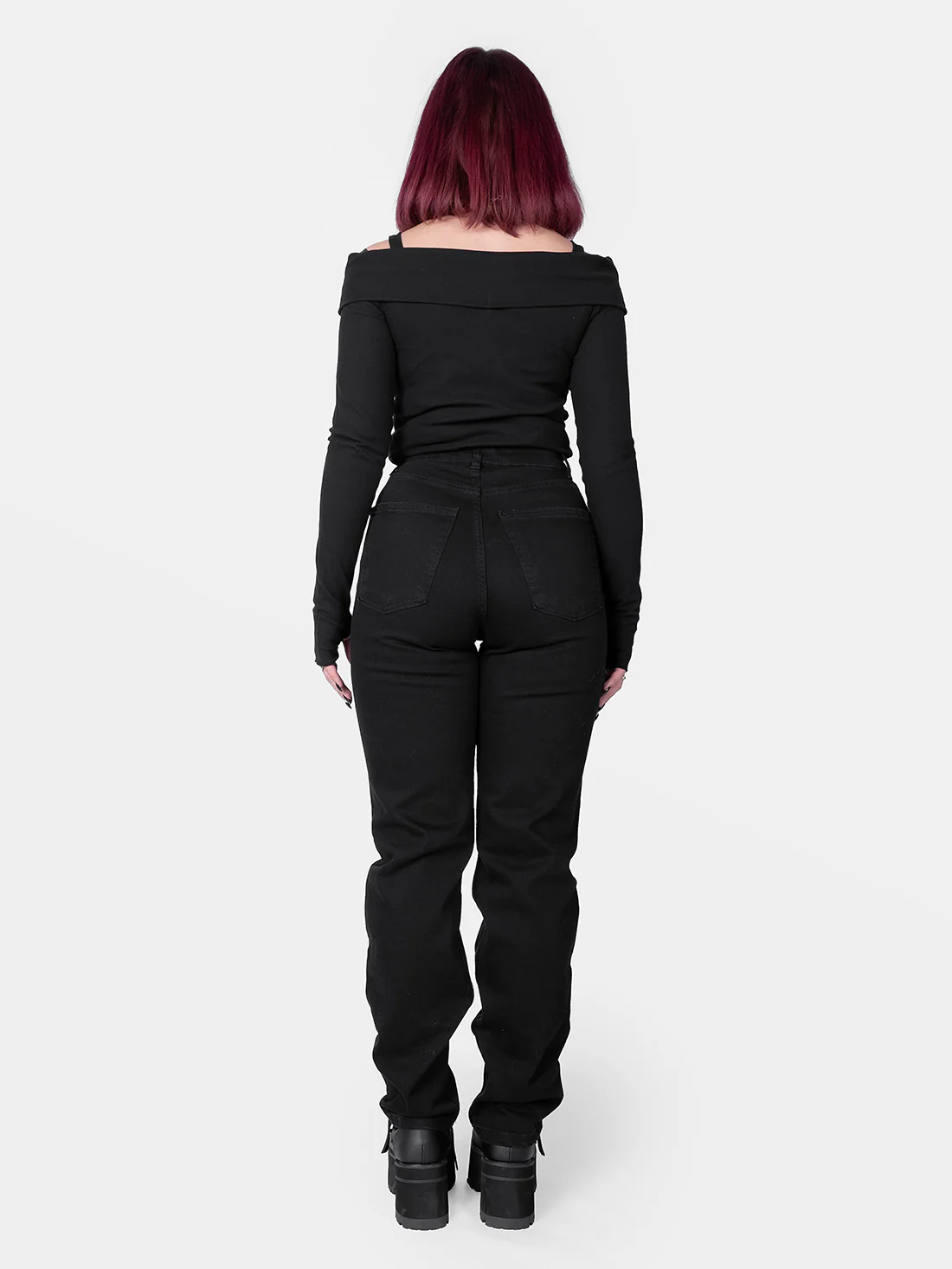 Jeansy straight leg z haftem Sinister - Image 10
