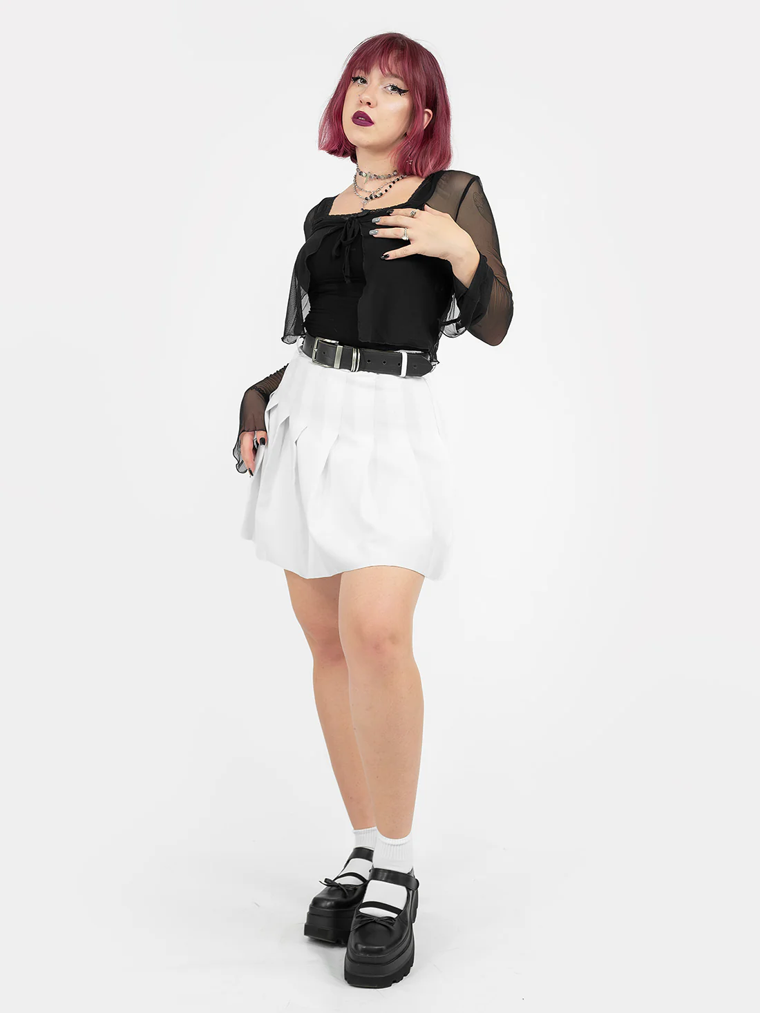 Biała tennis skirt ze szlufkami - Image 15