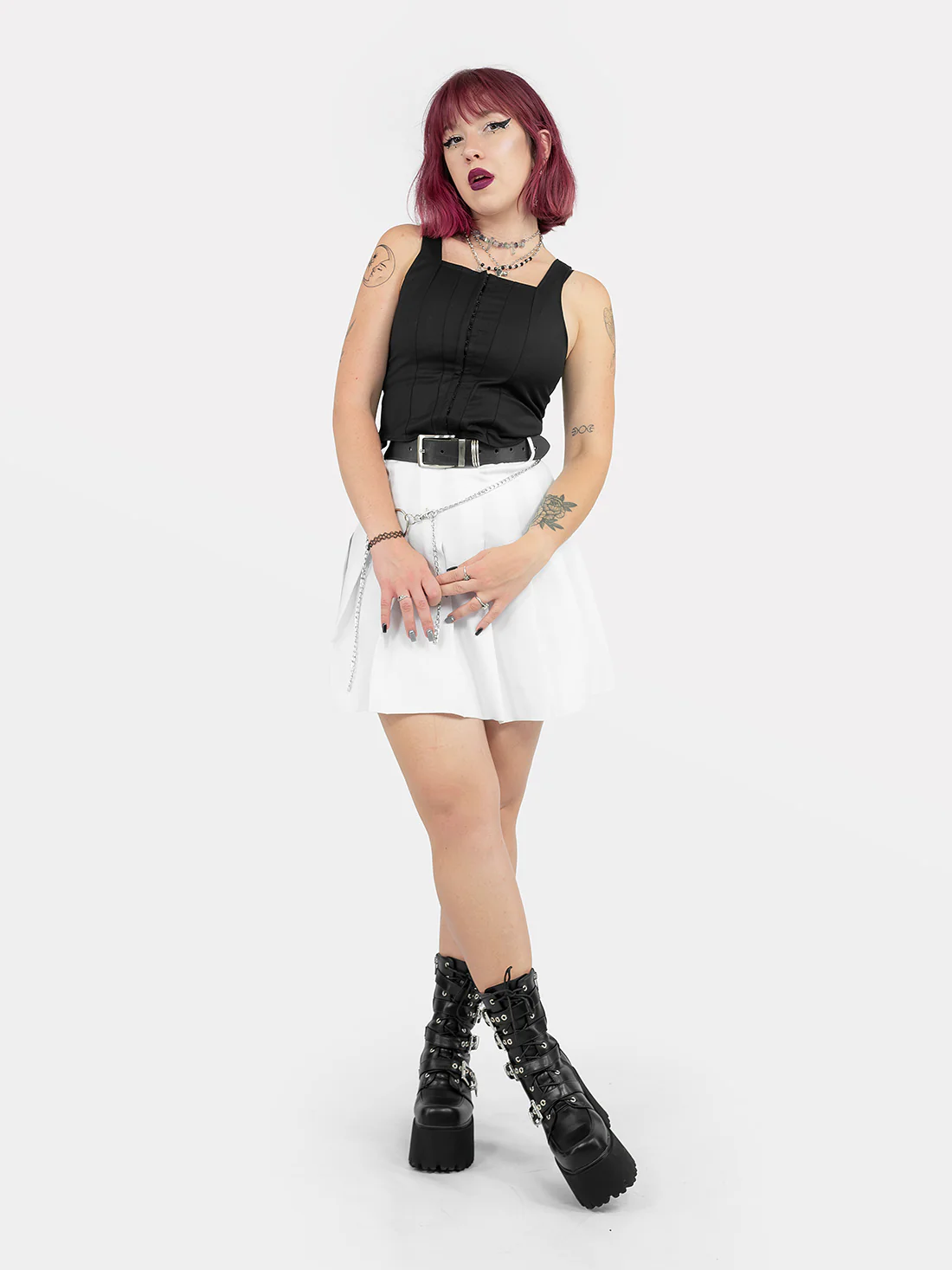 Biała tennis skirt ze szlufkami - Image 6